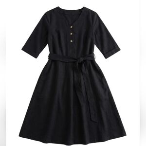 NWT Emme Mama Blue Linen Midi Dress Pregnant Postpartum XL Minimalist Crunchy